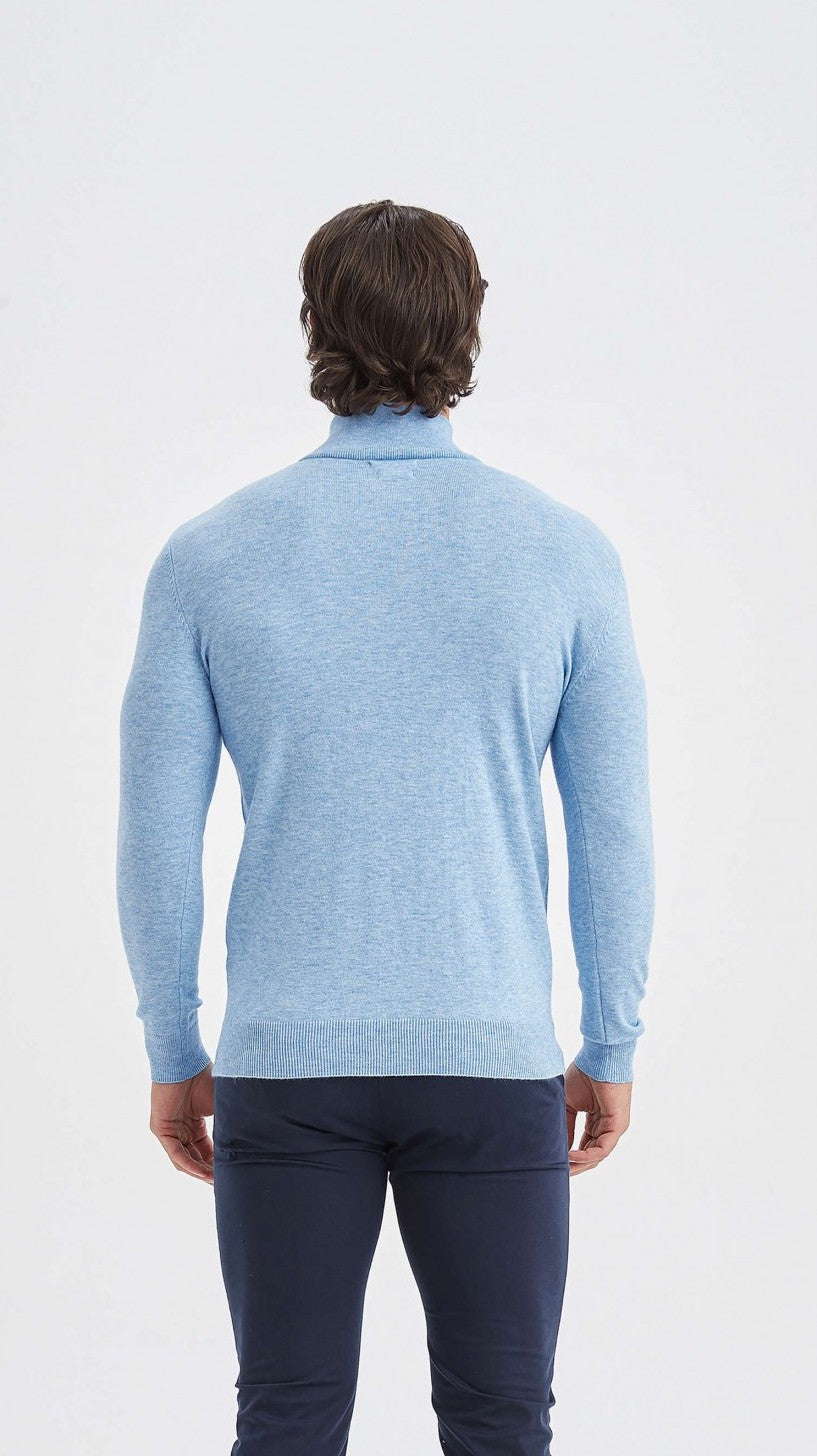 Ludvig | Hellblaues Sweatshirt mit Halbzipper