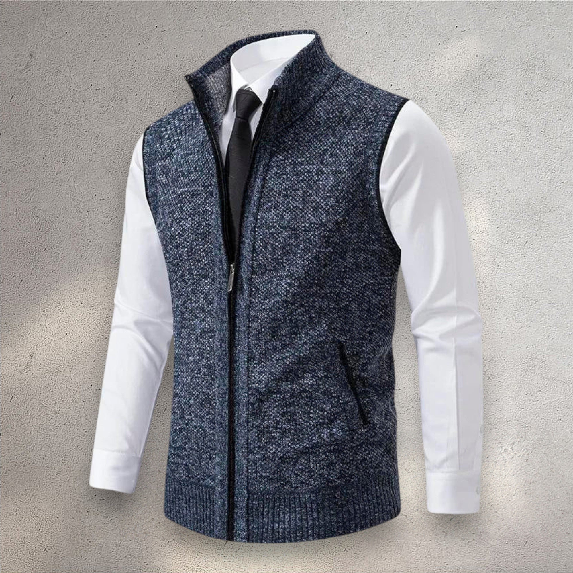 Edwin | Strickweste mit Stehkragen
