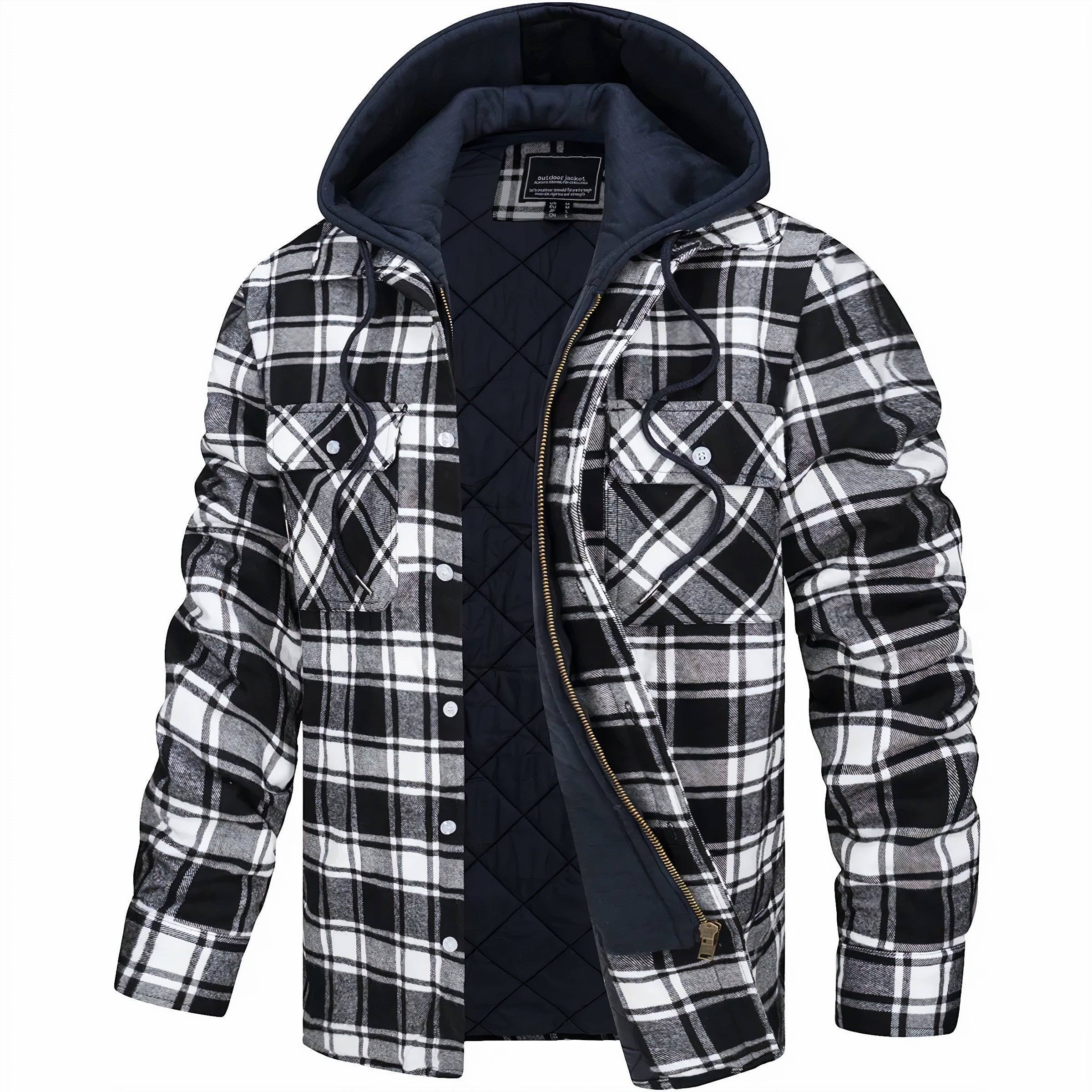 Tommaso | Karierte Jacke mit Zip-Verschluss