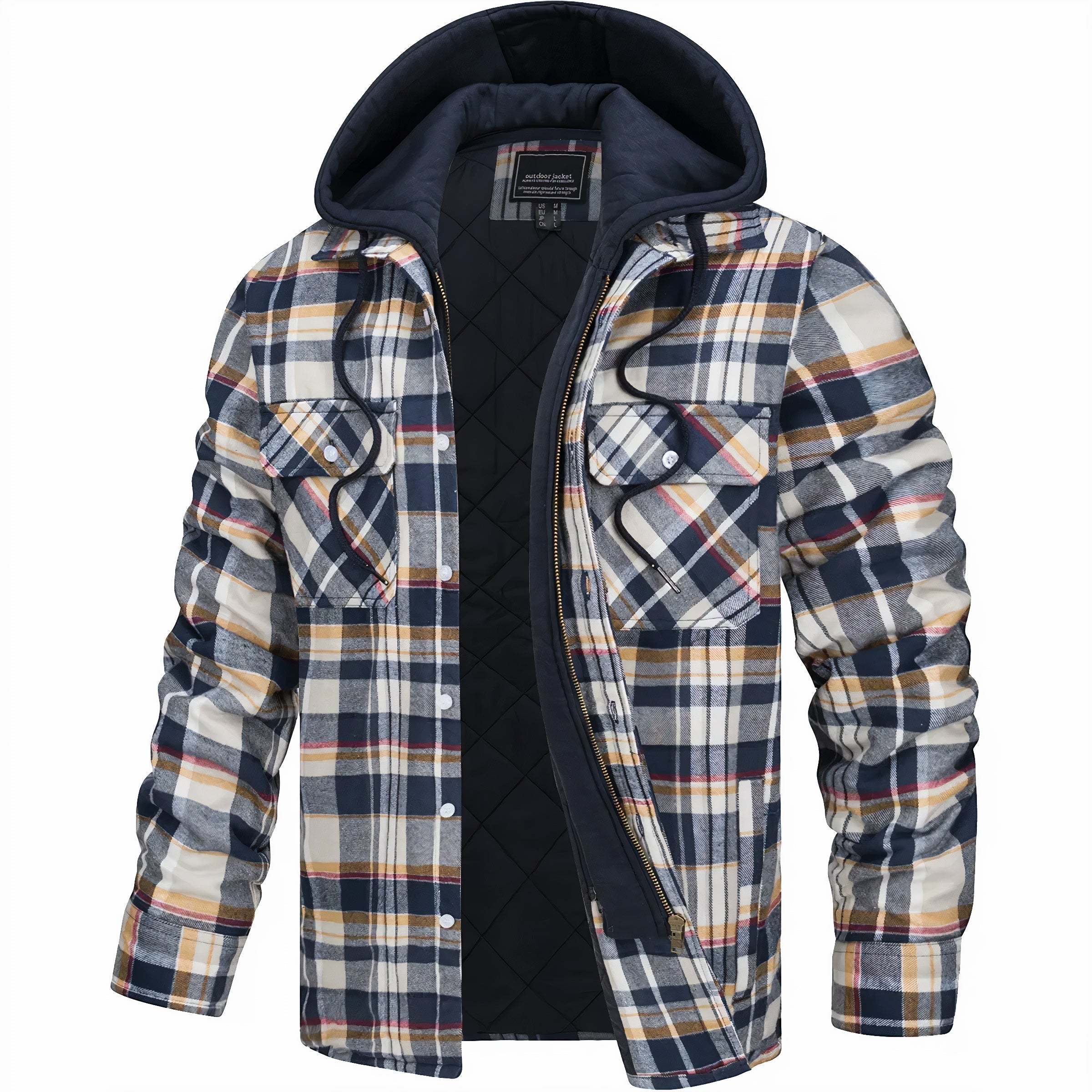 Tommaso | Karierte Jacke mit Zip-Verschluss