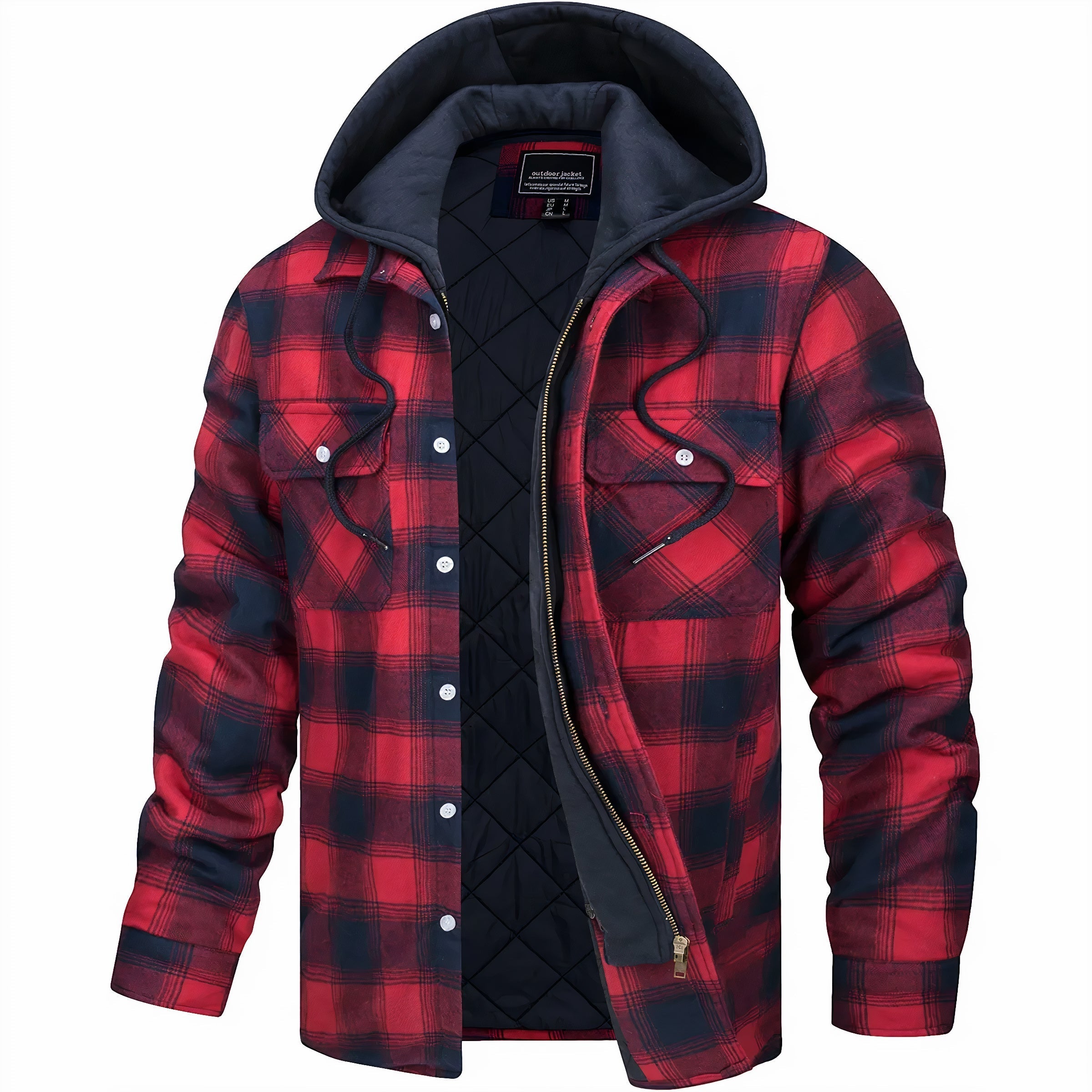 Tommaso | Karierte Jacke mit Zip-Verschluss