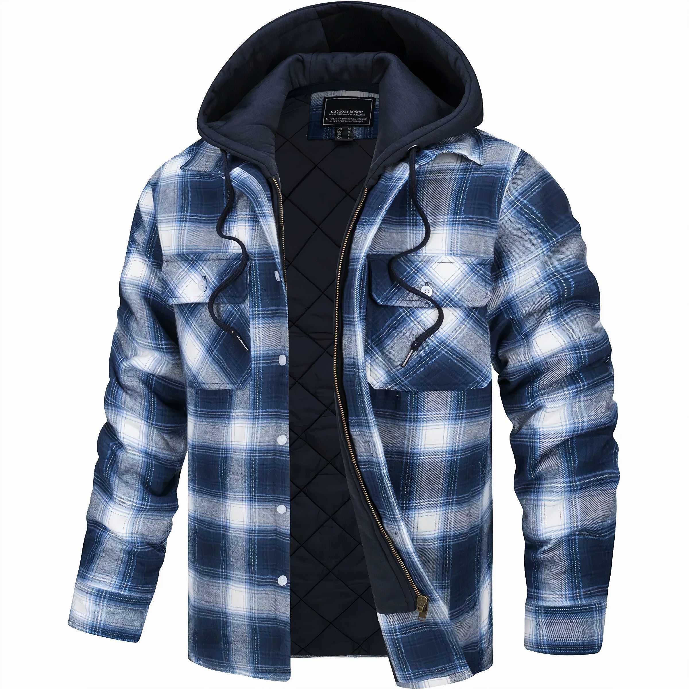 Tommaso | Karierte Jacke mit Zip-Verschluss