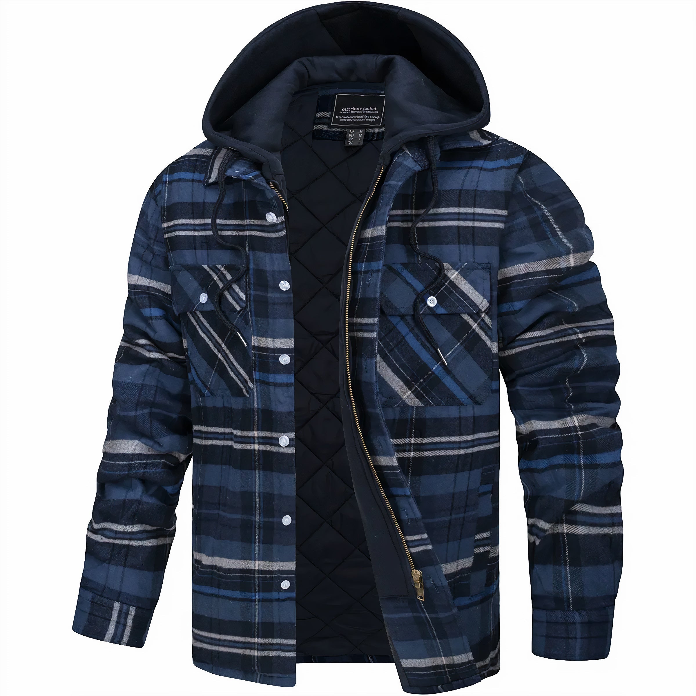 Tommaso | Karierte Jacke mit Zip-Verschluss