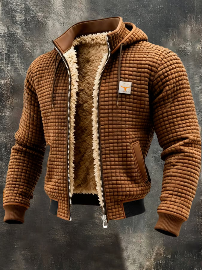 Calveno® | Retro-Jacke mit Kapuze und Reißverschluss
