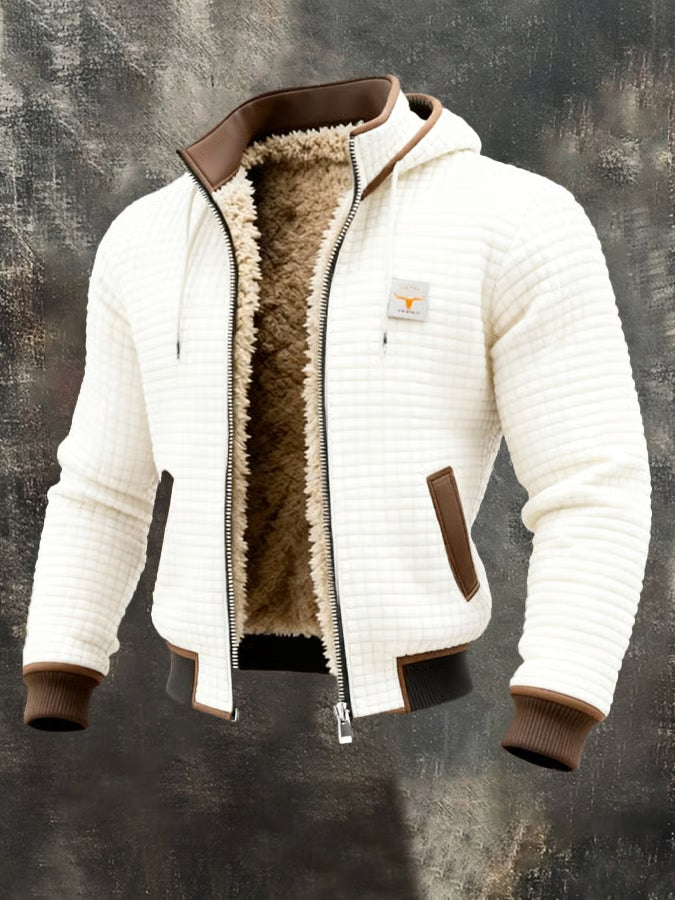 Calveno® | Retro-Jacke mit Kapuze und Reißverschluss