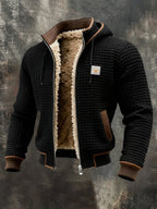 Calveno® | Retro-Jacke mit Kapuze und Reißverschluss
