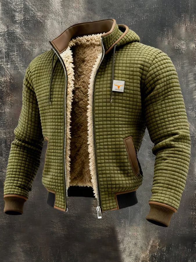 Calveno® | Retro-Jacke mit Kapuze und Reißverschluss