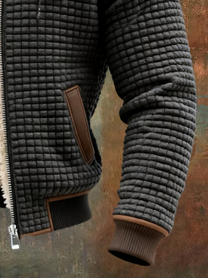 Calveno® | Retro-Jacke mit Kapuze und Reißverschluss